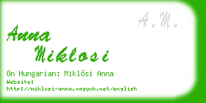 anna miklosi business card